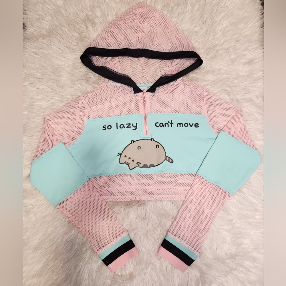 Pusheen Pink and Mint Mesh Hoodie